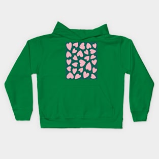 Pink and Green Heart Pattern Kids Hoodie